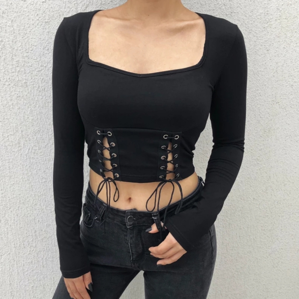 NWT lace up shirt
